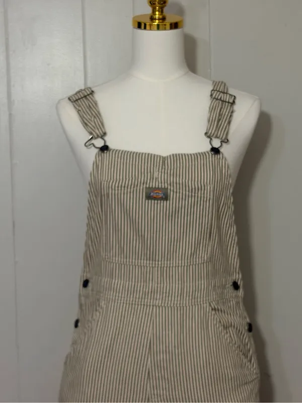 Dickies Women’s Regular Fit Hickory Stripe Bib Overalls Size XS - Image 4