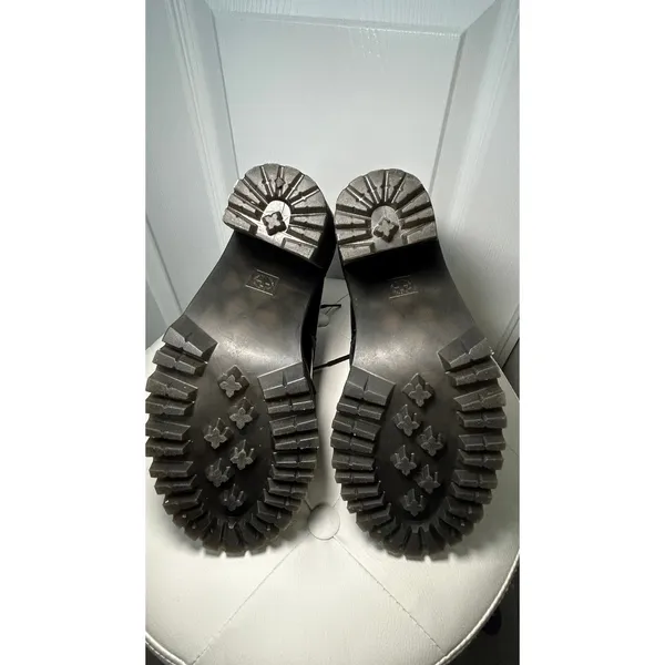 Dr.‎ Martens Persephone Heeled Boot Sz 7 Black Leather Lace Up Platform Lug Sole - Image 10