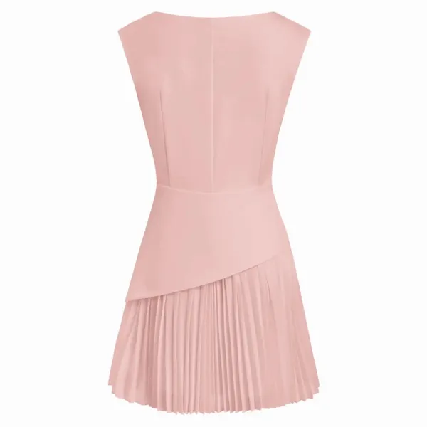 NWT Cider Pink Boat Neck Pleated A-Line Mini Dress Size S US 4 Coquette Ballet - Image 2