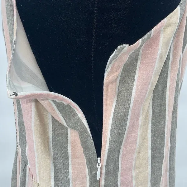 Caslon Womens Striped Square Neck Linen Blend‎ Maxi Dress Pink Cabana Medium NWT - Image 9