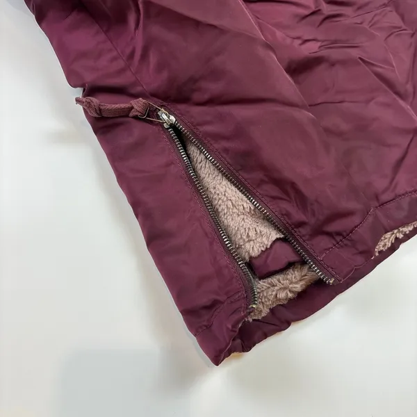 Abercrombie & Fitch Womens Maroon Red Fur Trim Hooded Lined Parka Jacket Size XS - Image 12