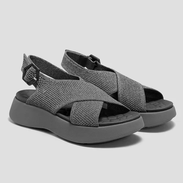 Vivaia Kara AdaptAll Sport Rich Grey Silver Knit Comfort Lightweight Sandals 7 - Image 3