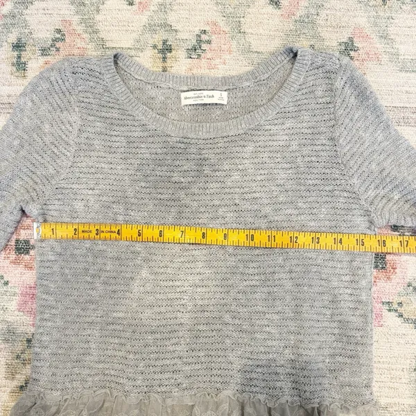 Abercrombie & Fitch Y2K Lace Trim Long Sleeve Top Size Small 2010 Mall Brand - Image 5