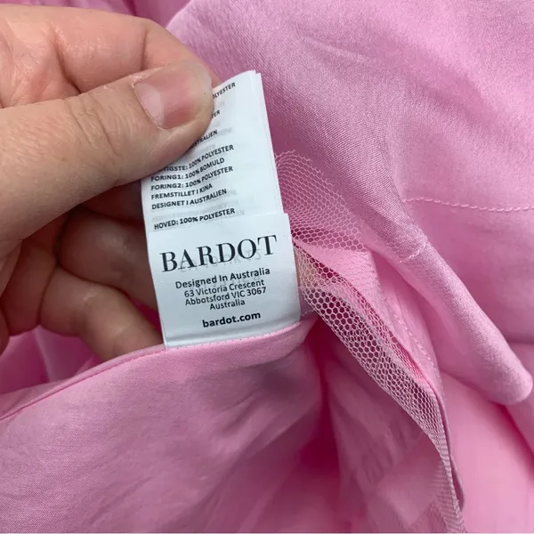 Bardot Fleurette Lili pink size 8 large new mini dress strapless romantic preppy - Image 10