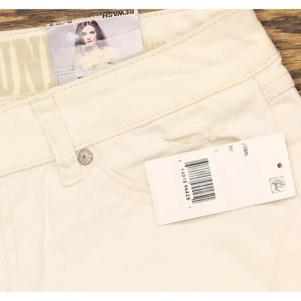 Rewash Juniors Ripped Natural Wash Skinny Jeans 2606602 Ivory Off White 5 - Image 3