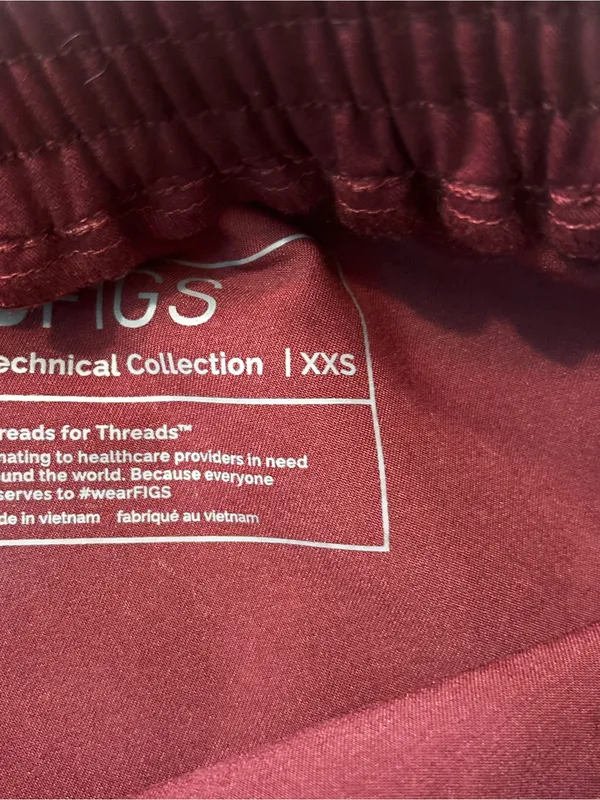 FIGS Yola High-Rise Slim Scrub Pant in burgandy size XXS NWOT - Image 7