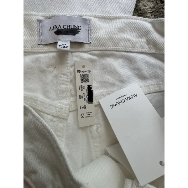 NWT Alexa Chung X Madewell Slim Boyfriend Jeans Tile White Women’s Size 23 - Image 11