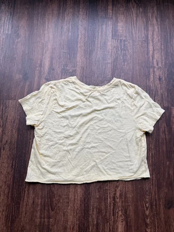 Lucky Brand Women’s Butter Yellow “Malibu” Graphic Cropped T-Shirt - Size S - Image 2