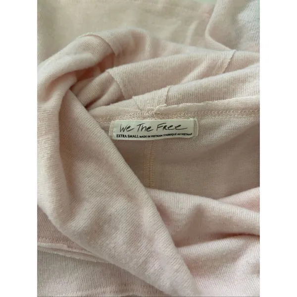 Free People Cozy Time Funnel Slouchy Top Baby Pink Barbie We The Free Size XS - Image 4