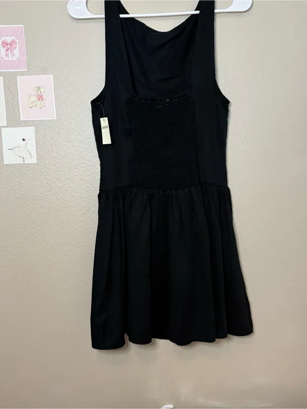 Aerie bow drop waist black dress medium summer preppy cute beach - Image 5