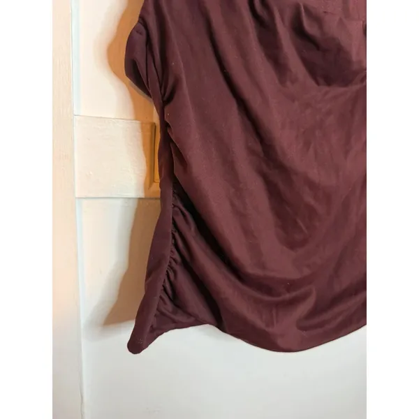 Dynamite Burgundy Ruched Square Neck Shell Top - Image 6