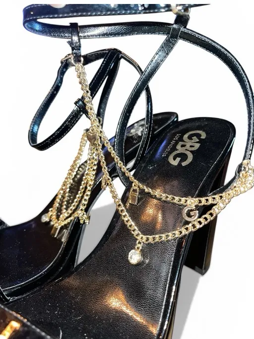 NEW GBG Black Platform Heels with Gold Charms Size 8.5 - Image 3