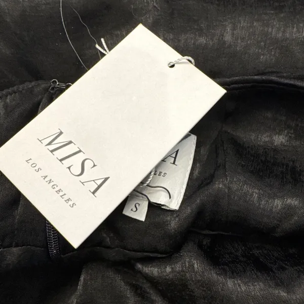 USA Made MISA Black‎ Satin Special Occasion Backless Jumpsuit Wide Leg Sandra - Image 8