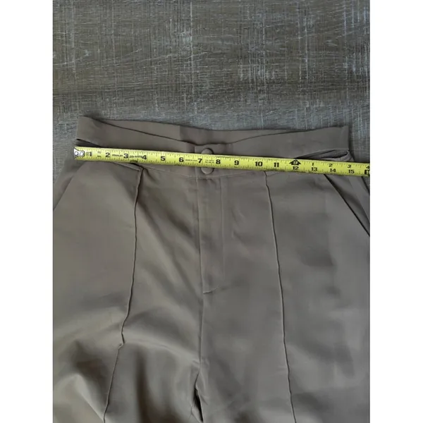 NWT Cider Khaki Cut Out Waist Wide Leg Trousers Womens XL Neutral Flowy Pants - Image 8