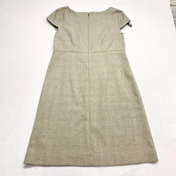 Mary McFadden‎ Sheath Dress Women 14 Tan Tweed Workwear Cap Sleeve Poly Rayon - Image 7
