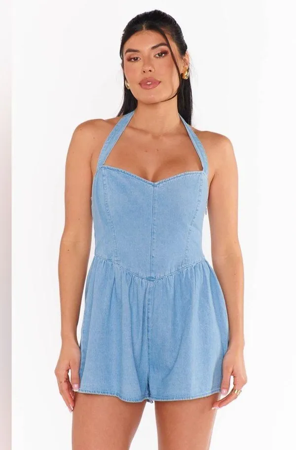 SHOW ME YOUR MUMU Romee Romper In Sky Indigo - Image 2