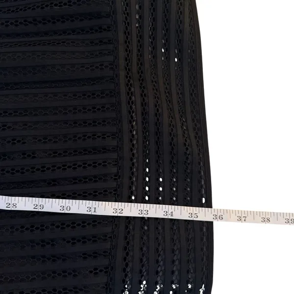 J.Crew Black Eyelet Striped V-Neck Fit &‎ Flare Dress Size 2 LBD Cocktail Event - Image 11