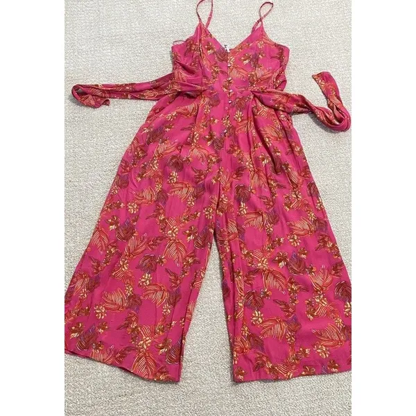 Free People Hot Tropics Jumpsuit Pink Orange Size 2 - Image 15