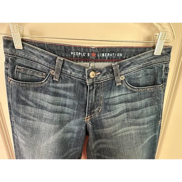 People's Liberation Tanya Boot Cut Low Rise Medium Whisker Jeans Women's Sz 26 - Image 3