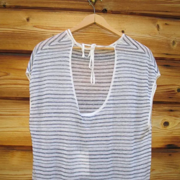 NWT Theory Low Back Striped Pullover Knit Top - Image 7