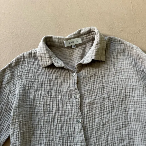 Society 22 Cotton Gauze Muslin Button Up Shirt - Image 3