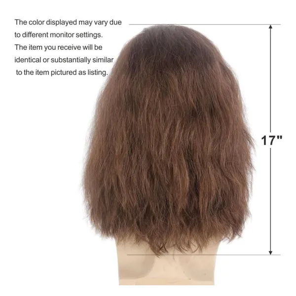 NWT STfantasy Men’s Long Wavy Brown Rocker Wig 80s 90s‎ Cosplay Costume - Image 4