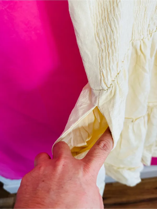 Lightweight Cream Tiered Mini Dress with Spaghetti Straps - Image 8