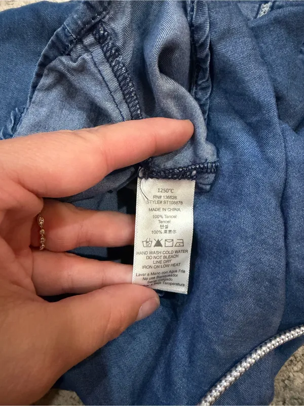 1250°C Y2K Blue Tencel Denim Camisole Tank Top Size M - Image 4