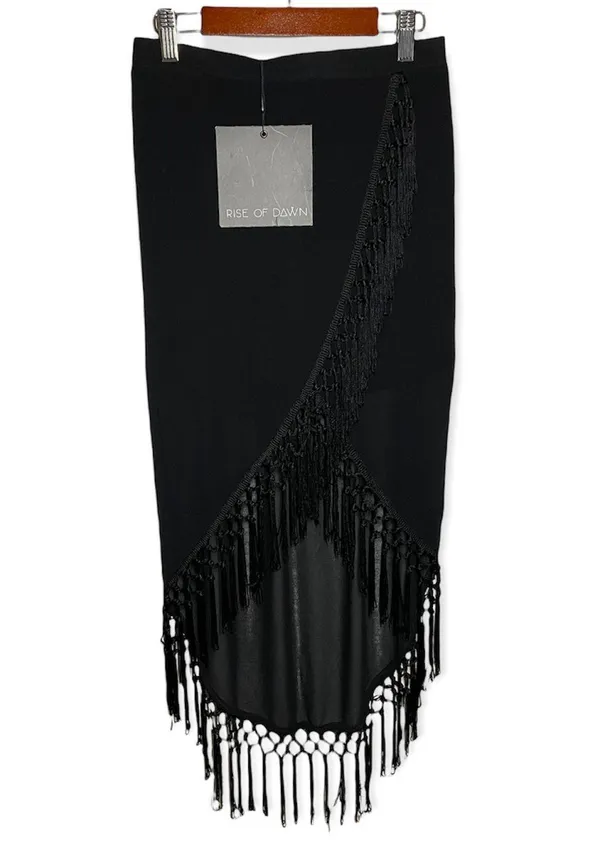 Gypsy Rise Of Dawn (Revolve) Dancer Tassel Hem Black Skirt - Image 2