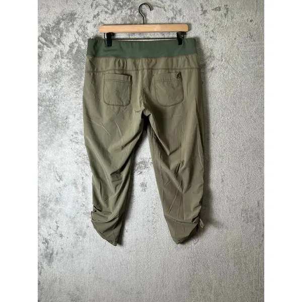 Gramicci Womens Cargo Capri Pants Large Olive Green Hiking Outdoor Drawstring‎ - Image 3