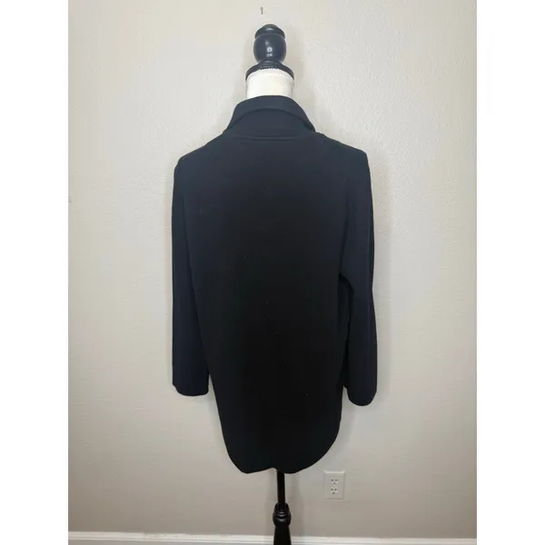 J. CREW Women's M Eloise Blazer Cardigan Sweater Black Wool Blend Patch Pockets - Image 12