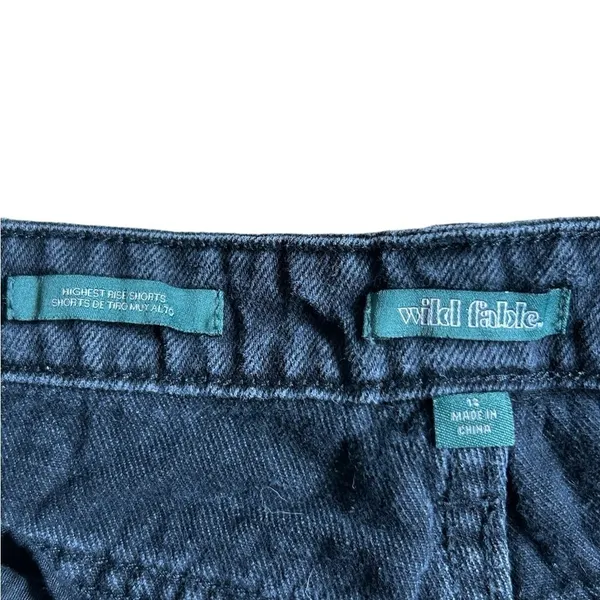 Wild Fable Black Distressed Denim Jean Shorts Women's 12 - Image 3