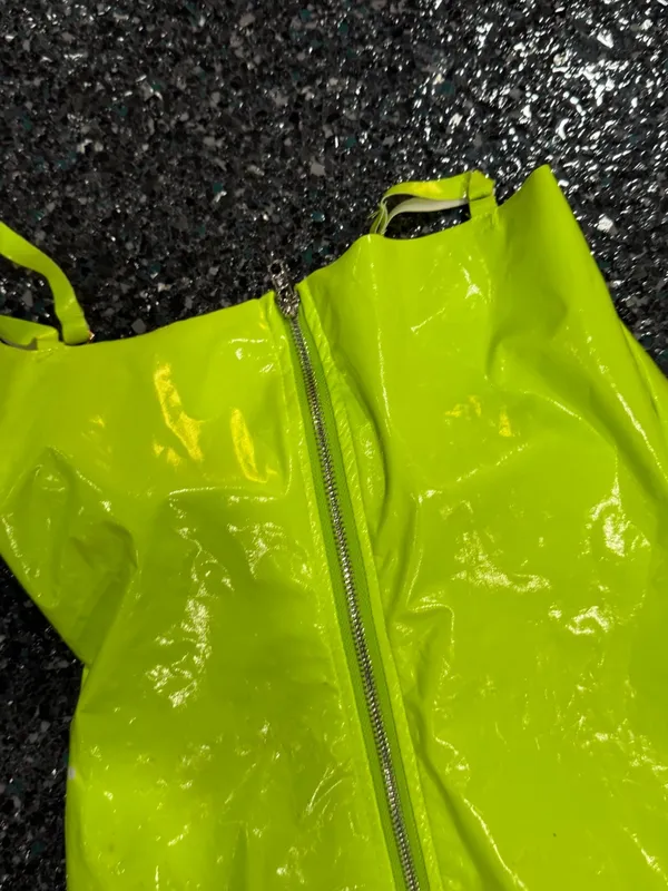 Women’s Small Neon Green Spaghetti Strap Spandex Like Dress - Image 3