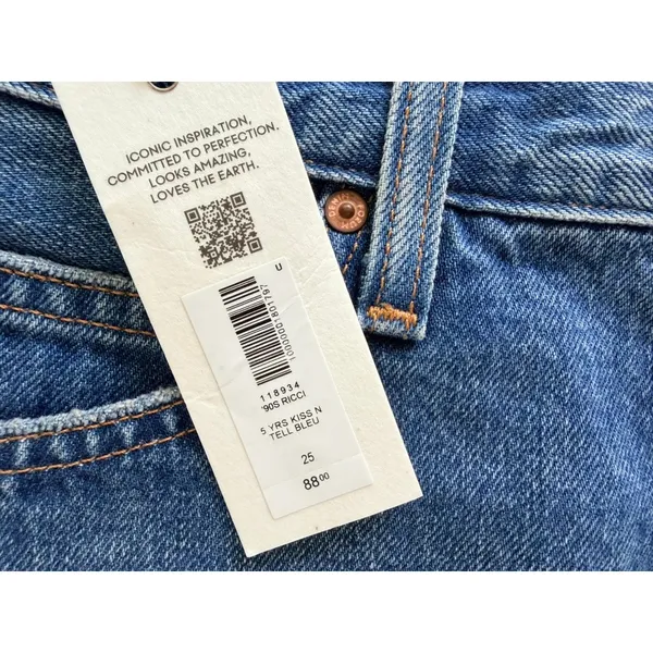 Aritzia Denim Forum ‘90s Ricci Micro Denim Skirt NEW Size 25 Kiss n Tell Bleu - Image 3