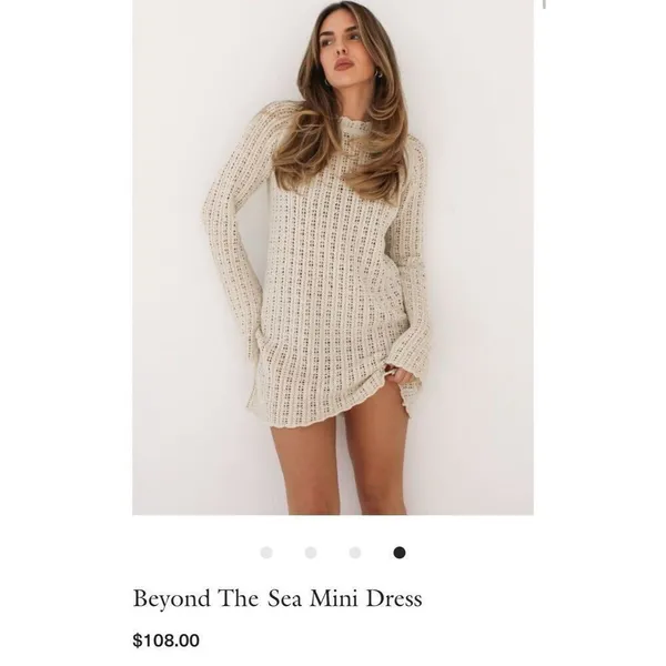 Anthropologie NWT Medium Rumored Black Beyond the Sea Fishnet Knit Mini Dress - Image 13