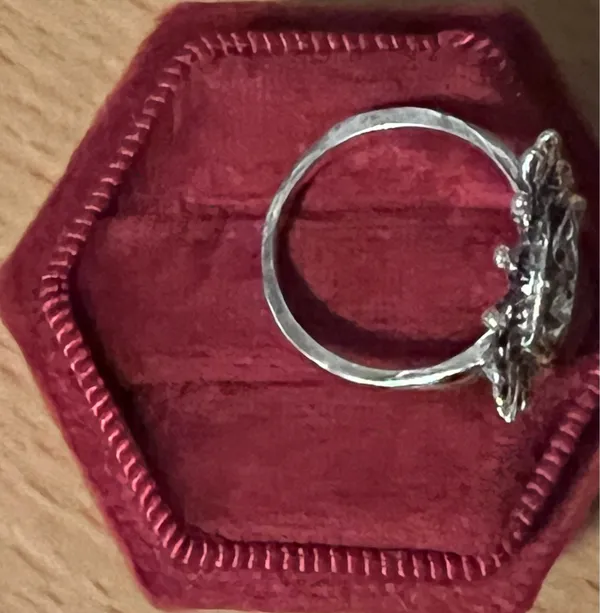 Women’s Stainless Steel Silver Embellished Ring Size 6 NWT - Image 2