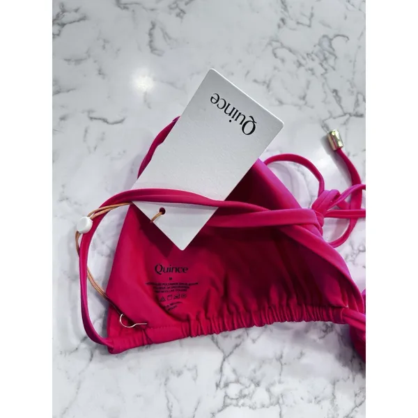 NWT Quince Magenta Italian Triangle Bikini Top Size Medium - Image 3