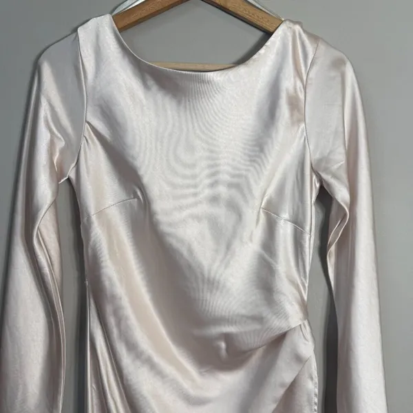 Hello Molly Expressed Permission Mini Dress Women's XS 2 Champagne Satin NWT - Image 8