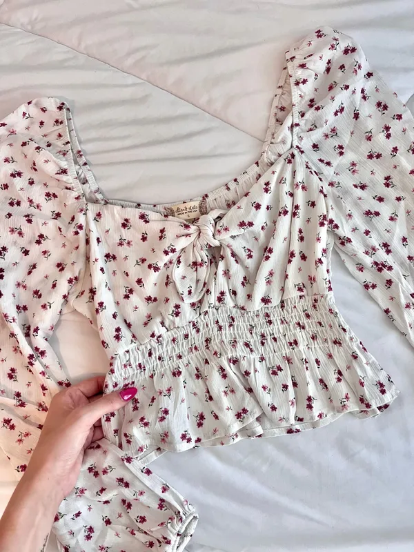 Altard State floral long sleeve crop - Image 3