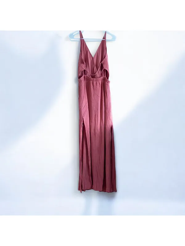 Lulus Rusty Rose Maxi Dress Pink Backless Womens Medium - Image 8