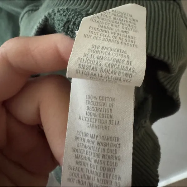 Aerie Offline‎ Oversized Pullover Sweater Washed Dark Green - Image 4