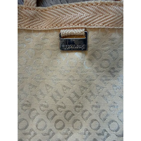 Harrods Mini Tote Bag Womens OS Beige Logo Jacquard Souvenir Gift Bag Preppy - Image 2