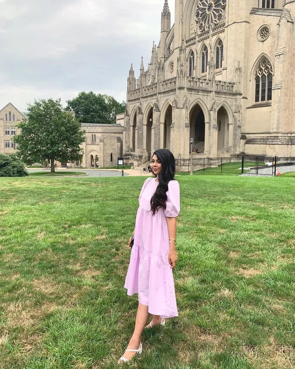 Nasty Gal Puff Sleeve Crew Neck Tiered Midi Dress - Image 3