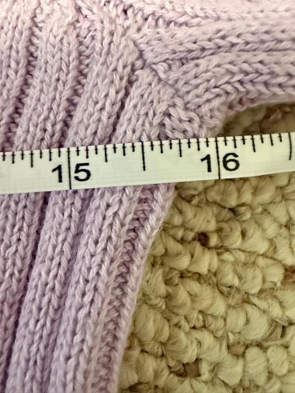 NWT LOFT Outlet Lavender Ribbed Knit Mock Neck Sweater Top Medium Stretch Office - Image 6