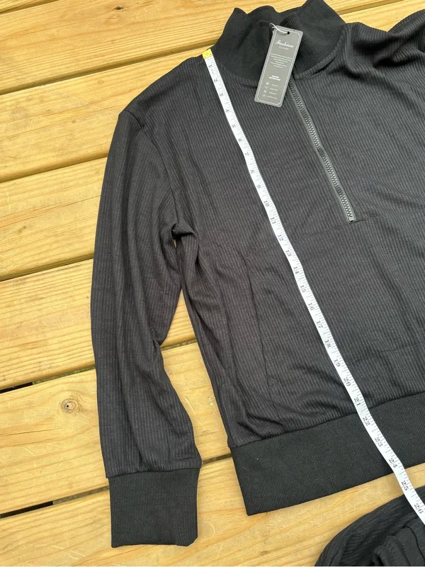 Women’s L Black Ribbed 2 - Image 6