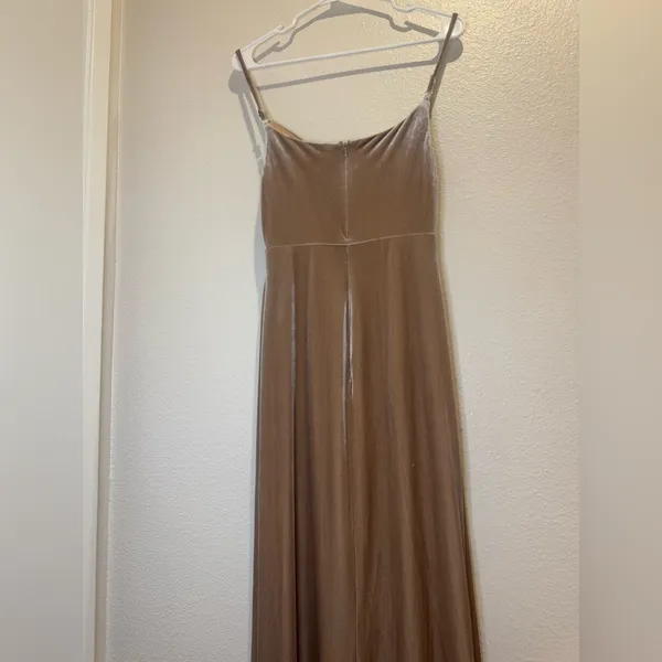 Revelry Skye‎ Velvet Champagne Cowl Neck Maxi Dress Size 2 - Image 6