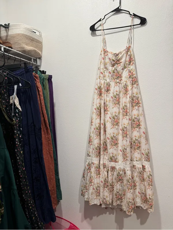 American Eagle Catie Corset Smocked Floral Midi Dress L NWOT - Image 2