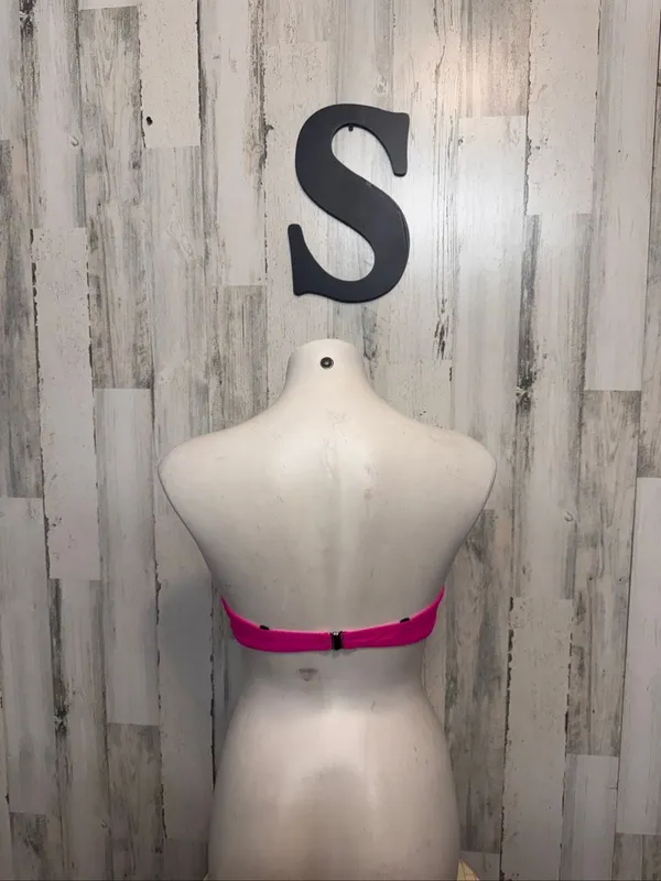 SheIn Colorblock Neoprene Style Bandeau Bikini Top Womens S Neon Pink Orange Purple - Image 4