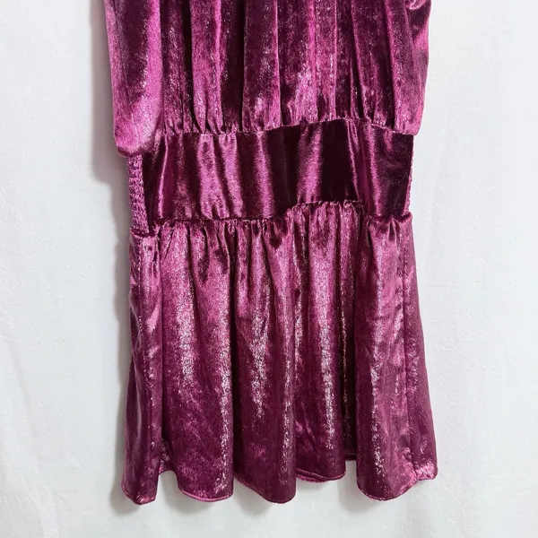 NEW Ramy Brook Deep Red Sparkle Velvet Velour Halter Neck Ellin Mini Dress Sz M - Image 8