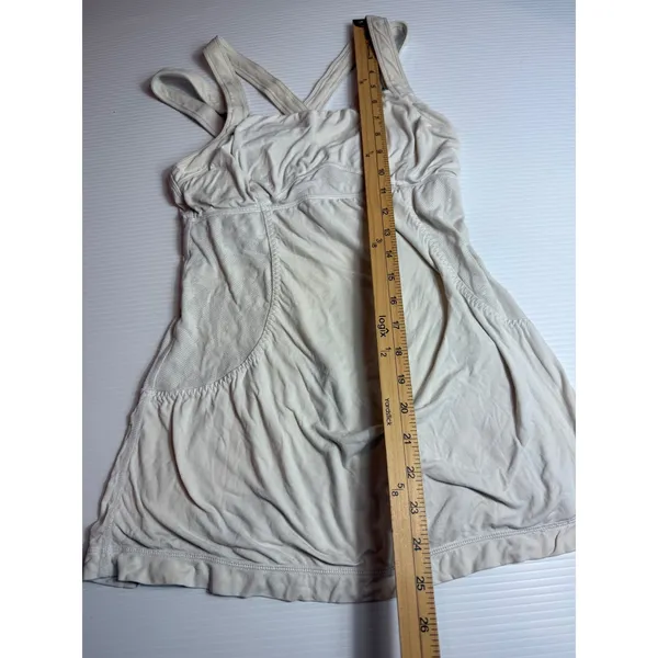 Lululemon Tank Top Athletic o Racerback‎ Workout Dress style off white 6 - Image 3